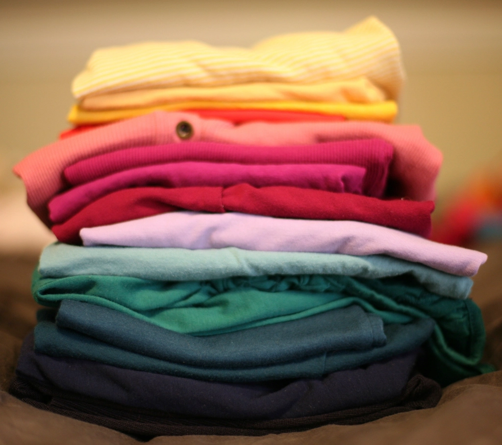 A stack of freshly folded clothes